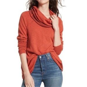 LOFT Orange Cowl Neck Sweater